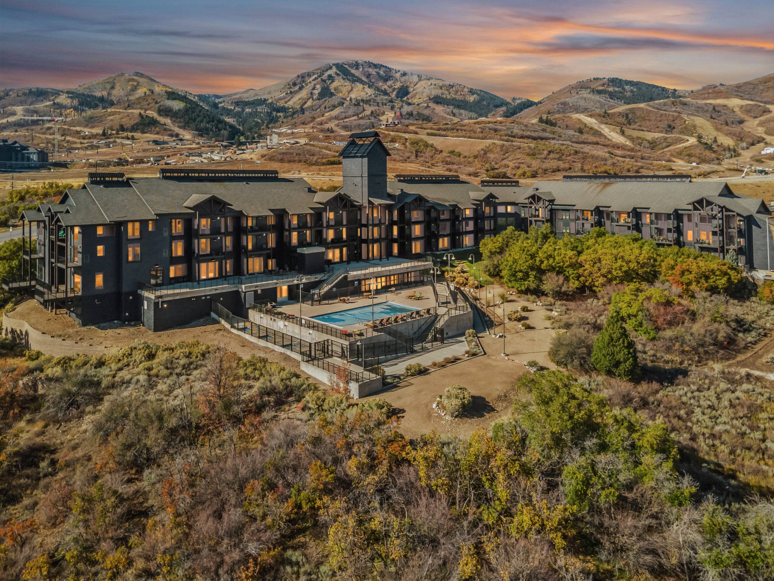 The Mason at sunset, Deer Valley East Village