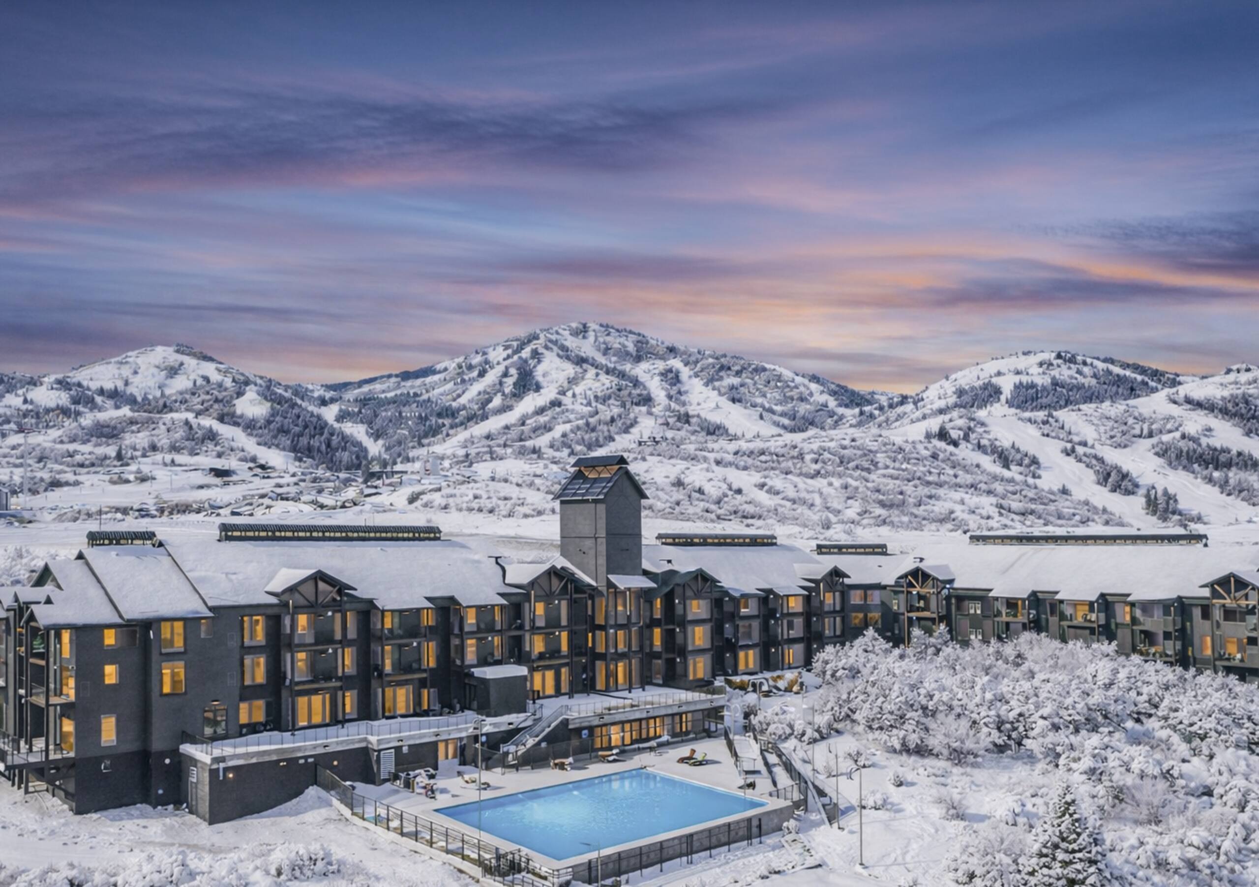 The Mason at Deer Valley East Village in winter
